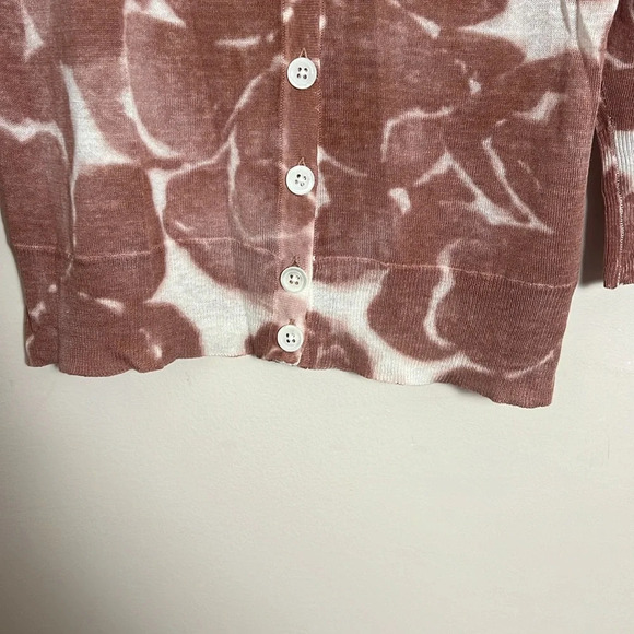 J. Crew Silk & Linen Bold Floral Cardigan Sweater Size Small Coastal Classic - Picture 5 of 11